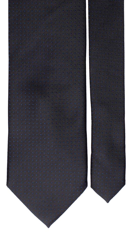Cravatta di Seta Marrone Bruciato Punto a Spillo Bluette Made in Italy graffeo Cravatte Pala