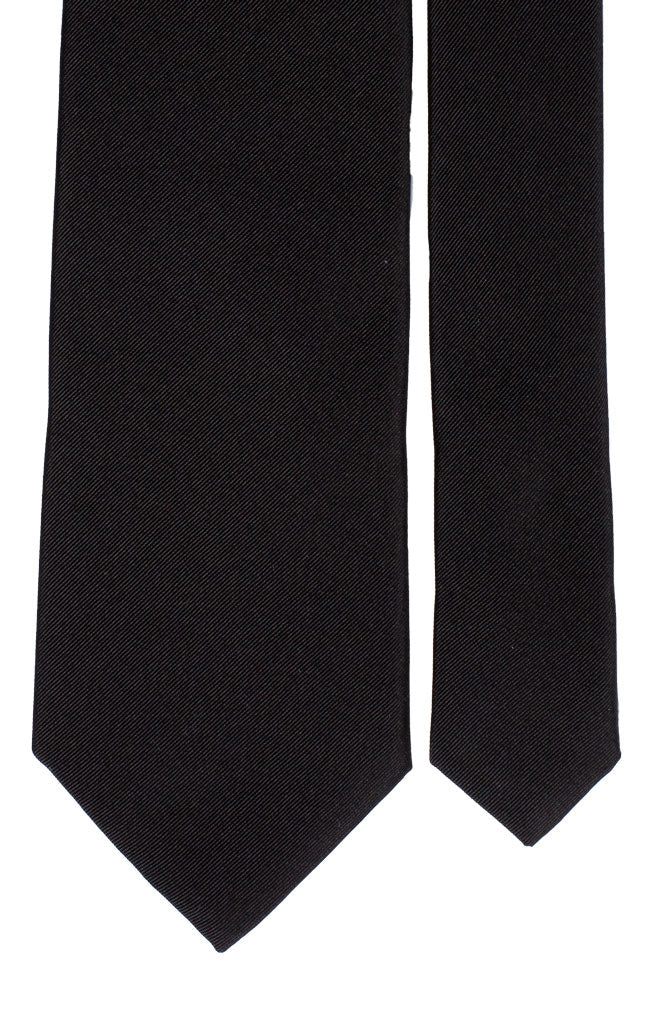 Cravatta di Seta Nera Righe Tono su Tono Made in Italy Graffeo Cravatte Pala