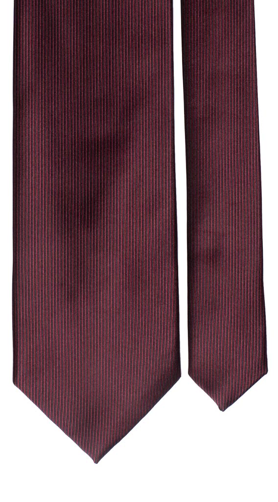 Cravatta di Seta Nera Righe Verticali Bordeaux Made in Italy Graffeo Cravatte Pala