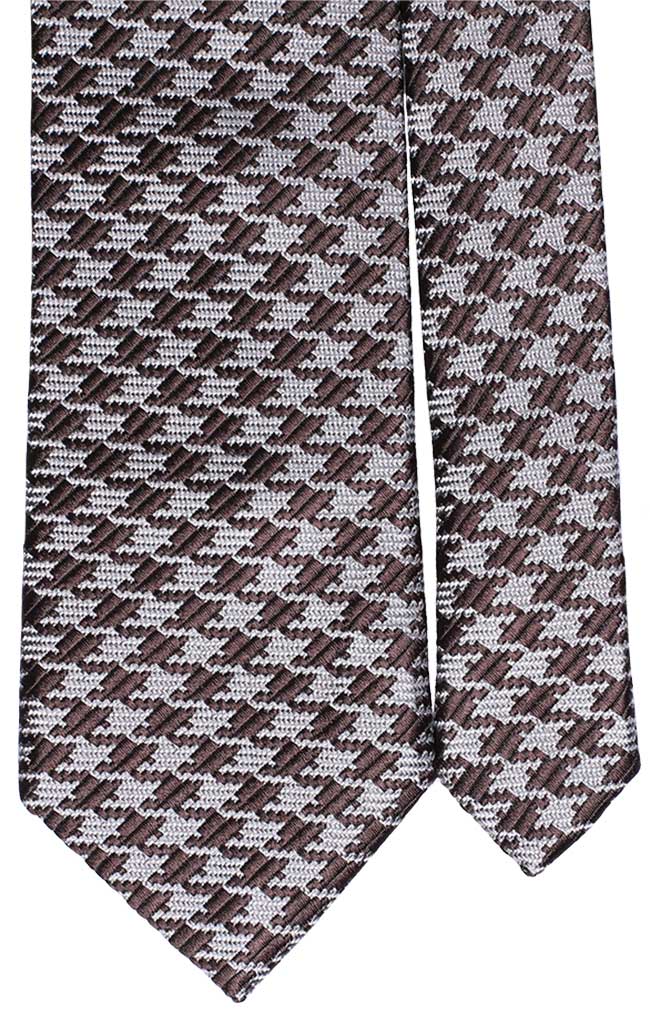 Cravatta di Seta Pied de Poule Grigio Marrone Made in Italy Graffeo Cravatte Pala
