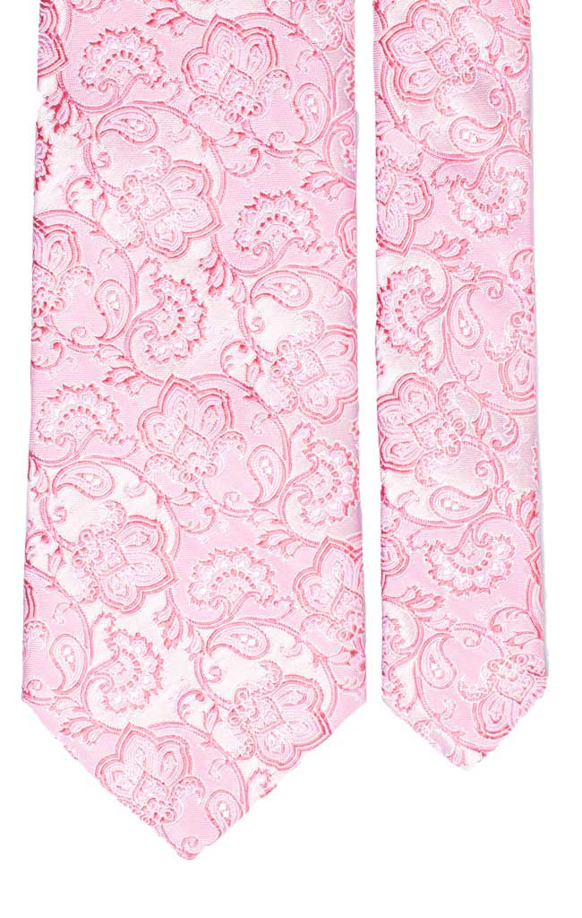 Cravatta di Seta Rosa Paisley Tono su Tono Made in Italy Graffeo Cravatte Pala