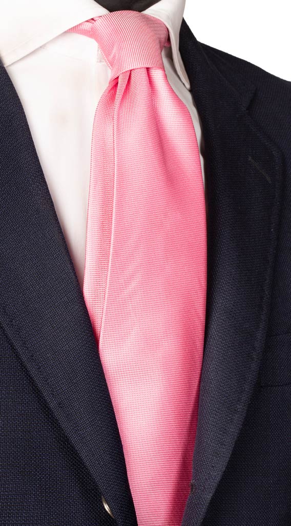 Cravatta di Seta Rosa Tinta Unita Made in Italy Graffeo Cravatte