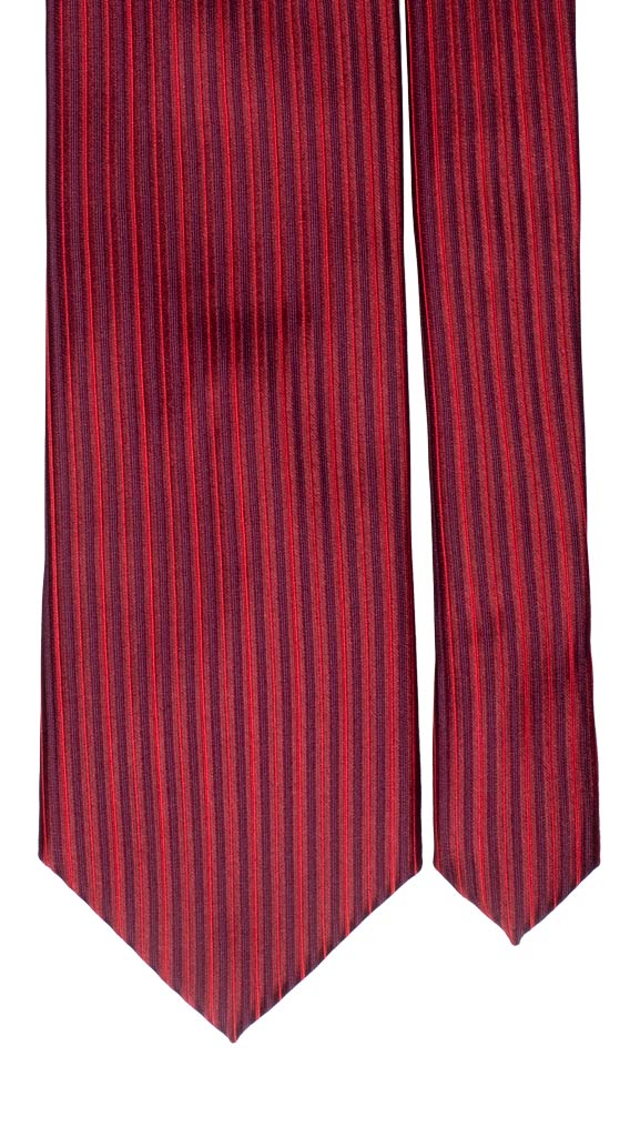 Cravatta di Seta Rossa Bordeaux Righe Verticali Tono su Tono Made in Italy graffeo Cravatte pala