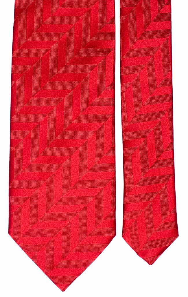 Cravatta di Seta Rossa Fantasia Lisca di Pesce Made in Italy Graffeo Cravatte