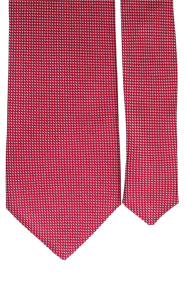 Cravatta di Seta Rossa Micro Fantasia Bianca Made in italy Graffeo cravatte pala