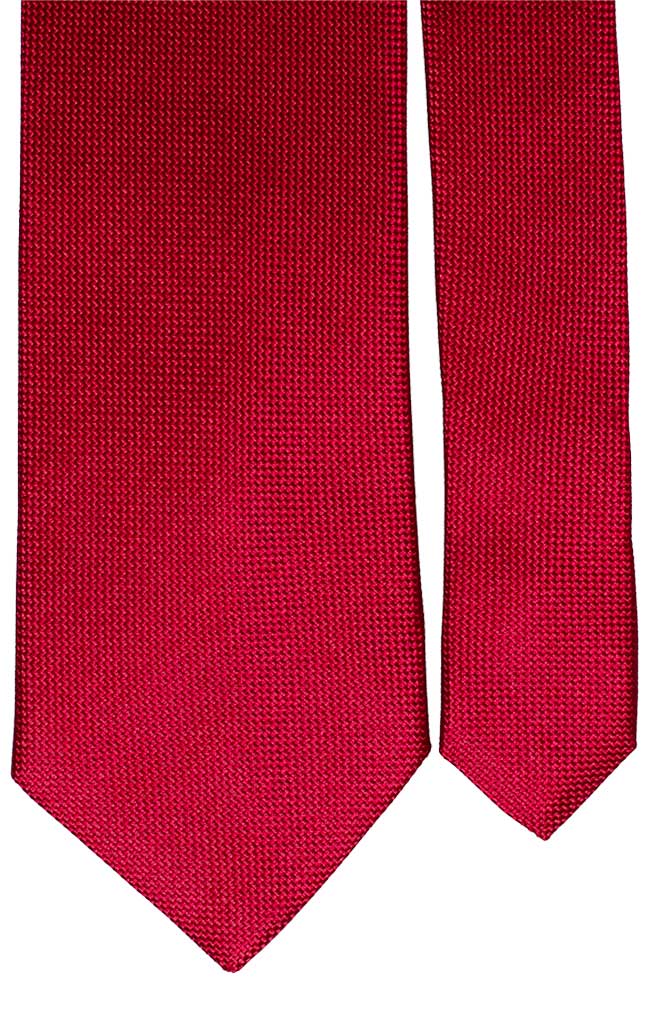 Cravatta di Seta Rossa Micro Fantasia Tono su Tono Tinta Unita Made in italy Graffeo Cravatte Pala