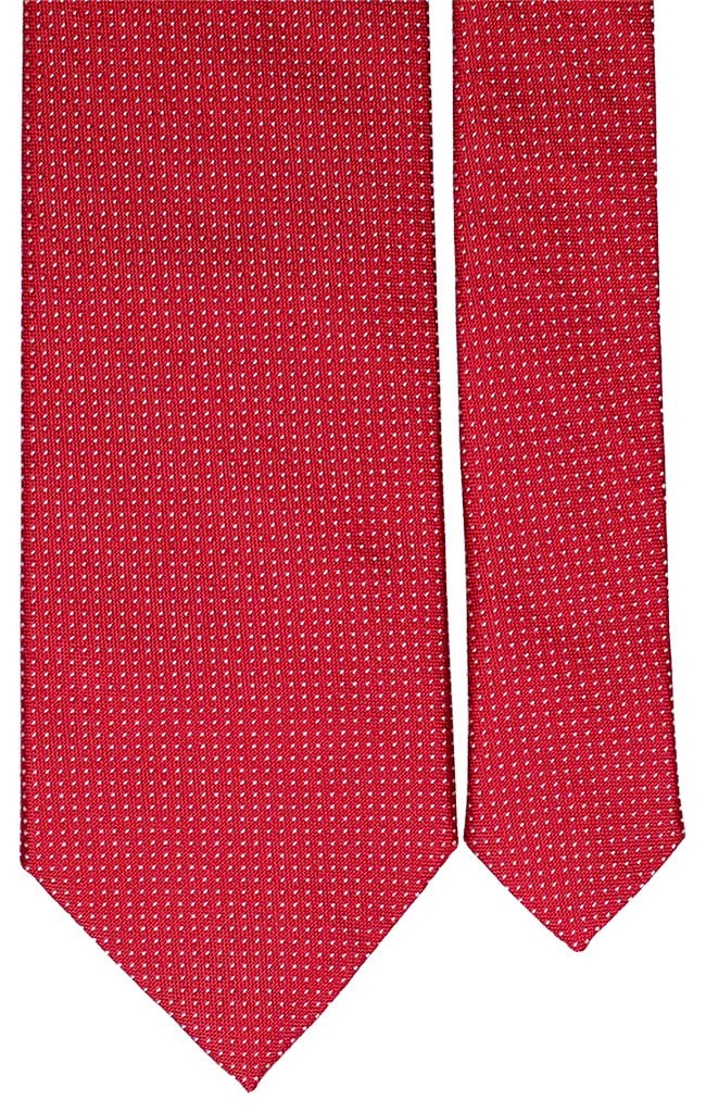 Cravatta di Seta Rossa Punto a Spillo Bianco Made in Italy Graffeo Cravatte pala