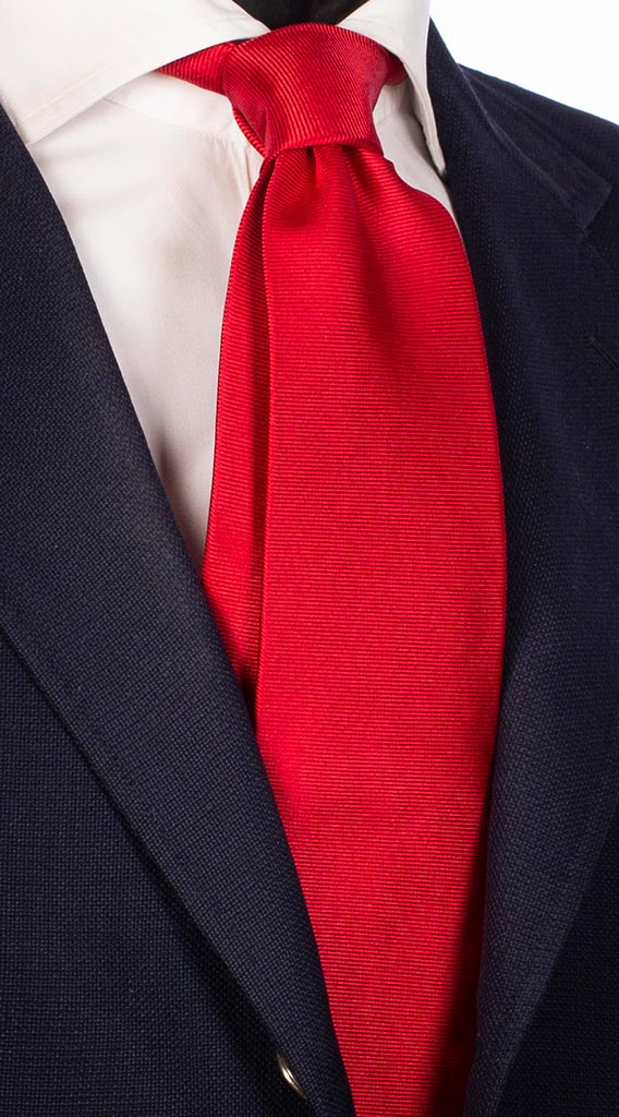 Cravatta di Seta Rossa Tono su Tono Tinta Unita Made in italy Graffeo Cravatte
