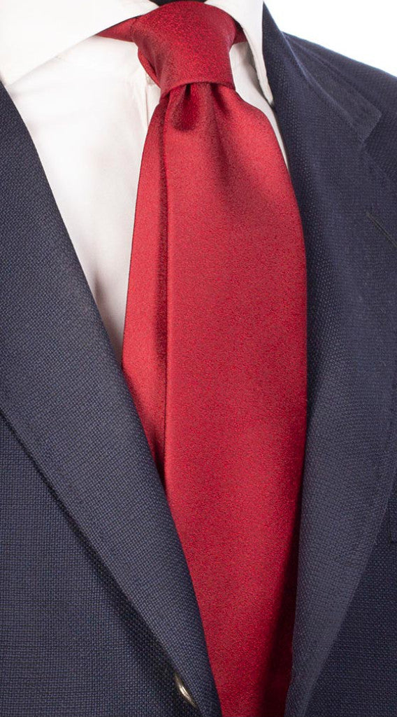 Cravatta di Seta Rosso Bordeaux Effetto Satinato Made in Italy Graffeo Cravatte
