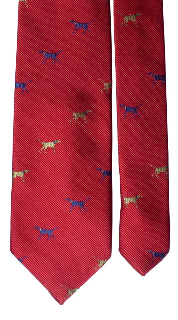 Cravatta di Seta Rosso Bordeaux con Animali Made in Italy Graffeo Cravatte Pala
