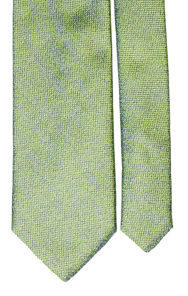 Cravatta di Seta Verde Fantasia Celeste Made in Italy Graffeo Cravatte Pala