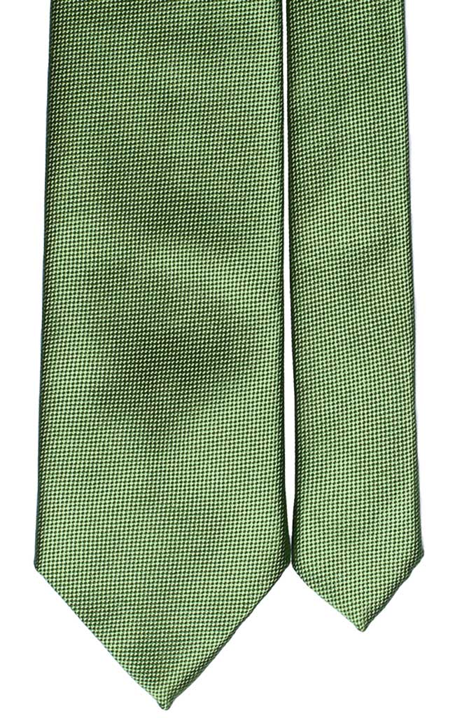 Cravatta di Seta Verde Mela Fantasia Tono su Tono Made in Italy Graffeo Cravatte Pala