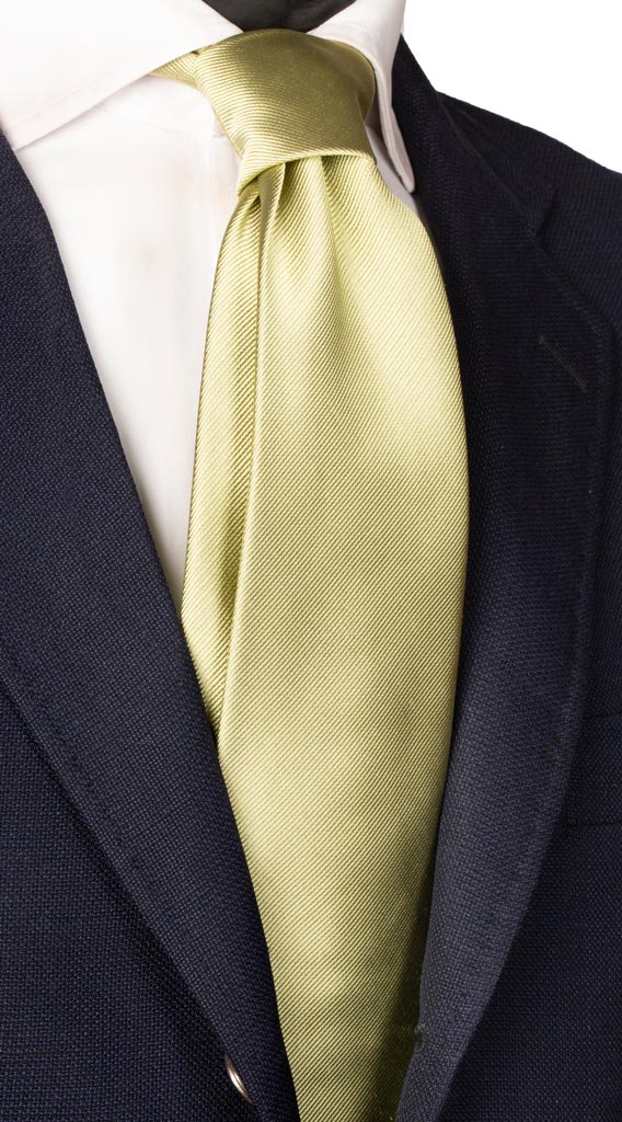 Cravatta di Seta Verde Pastello Righe Tono su Tono Made in Italy Graffeo Cravatte