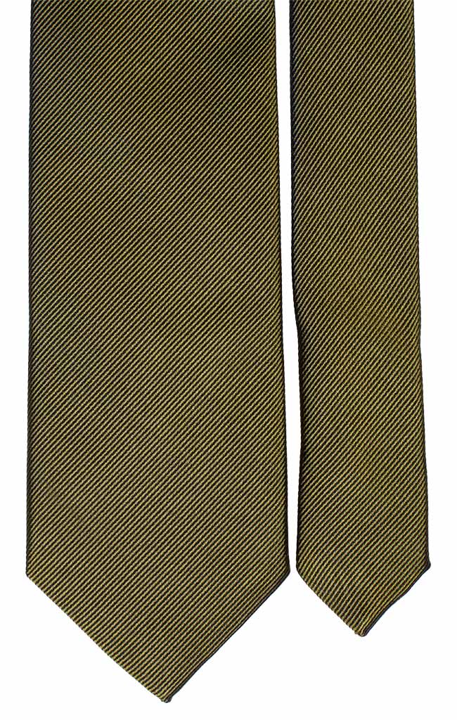 Cravatta di Seta Verde con Righe Tono su Tono Made in Italy Graffeo Cravatte Pala