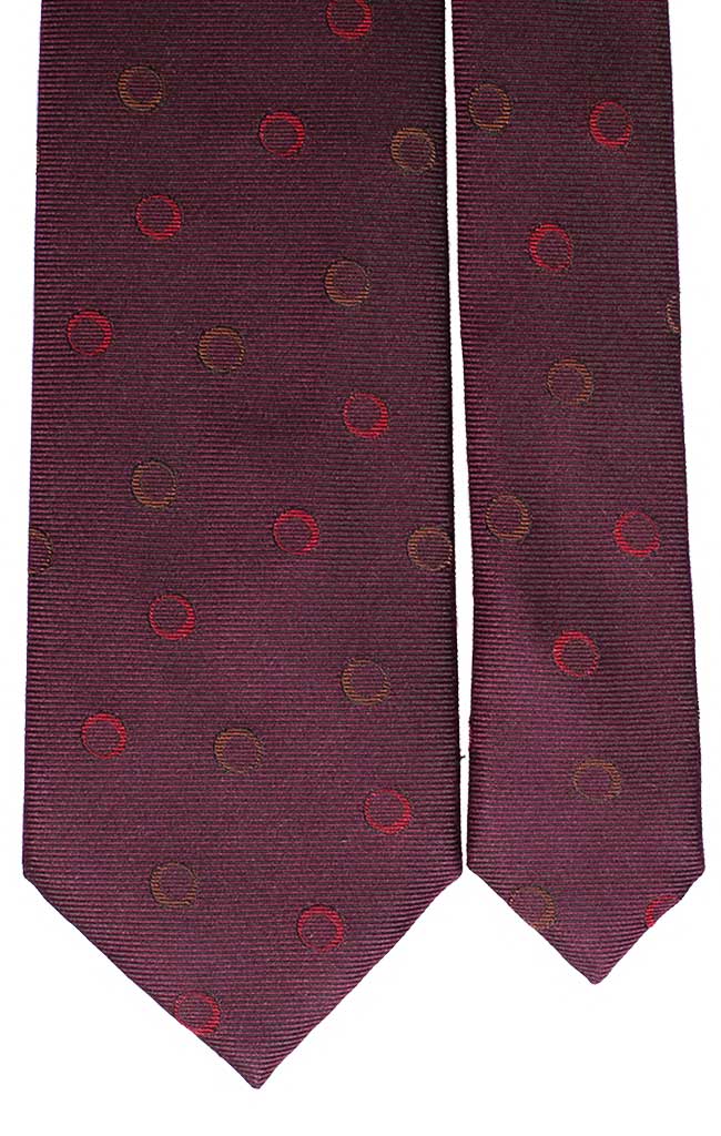 Cravatta di Seta Vinaccia Fantasia Rossa Marrone Made in Italy Graffeo Cravatte Pala