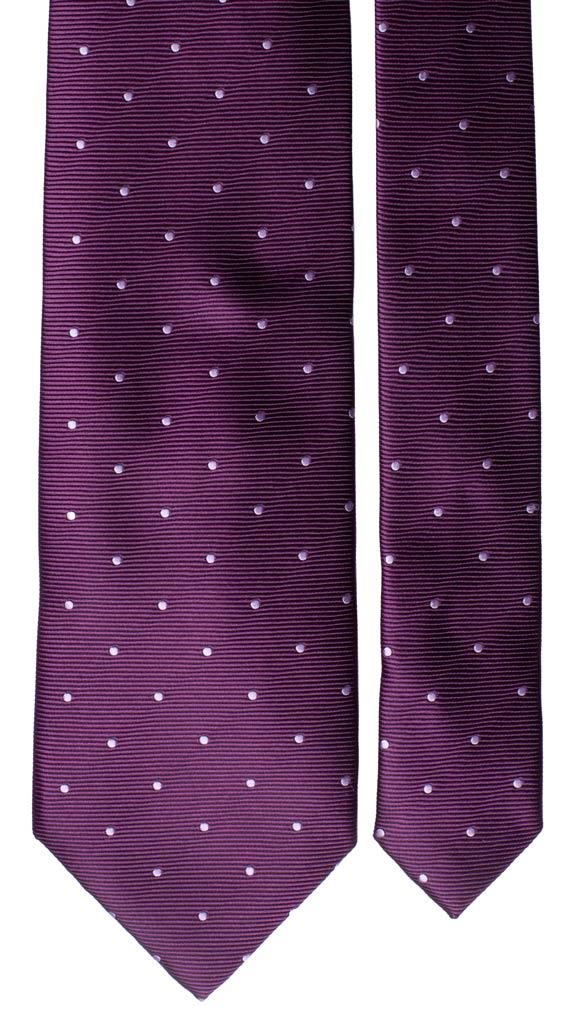 Cravatta di Seta Viola a Pois Lilla Made in Italy Graffeo Cravatte Pala