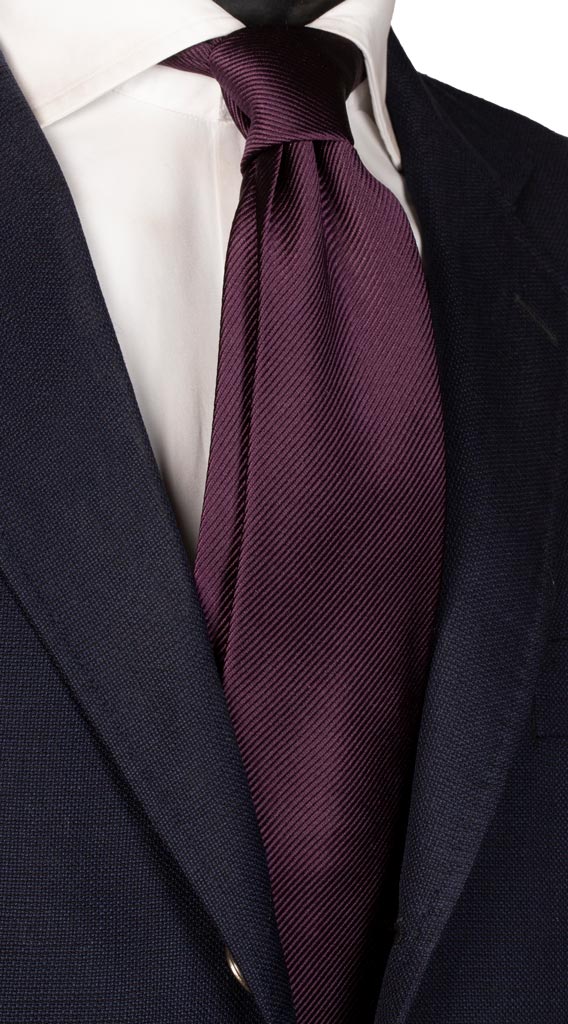Cravatta di Seta Viola a Righe Tono su Tono Made in Italy Graffeo Cravatte