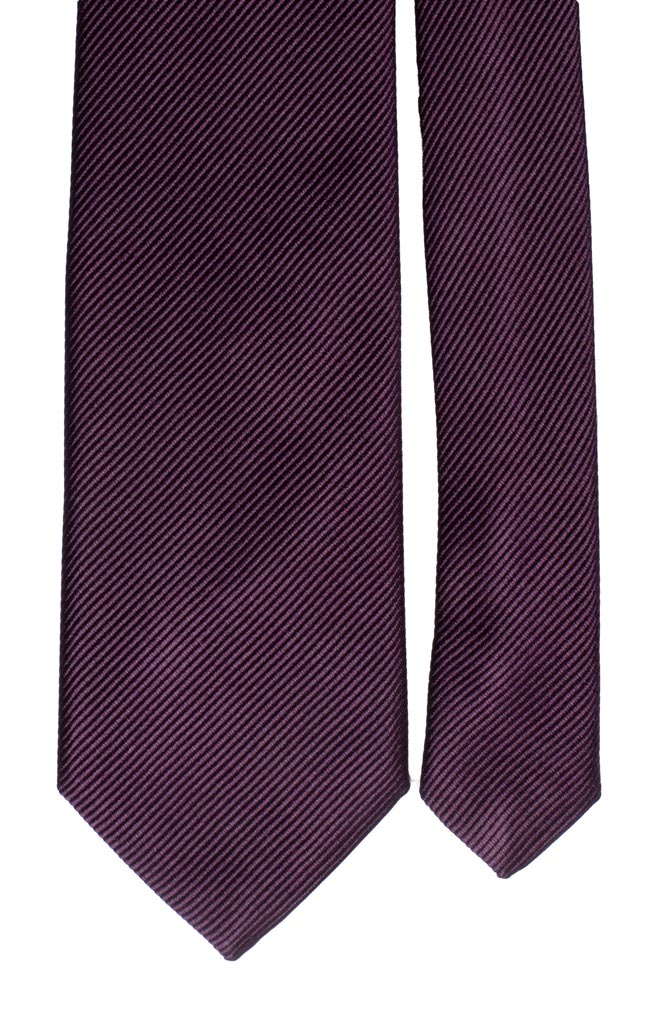 Cravatta di Seta Viola a Righe Tono su Tono Made in Italy Graffeo Cravatte Pala