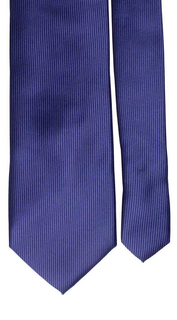 Cravatta di Seta Viola Righe Verticali Blu Made in Italy Graffeo Cravatte Pala