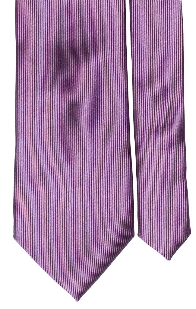 Cravatta di Seta Viola con Riga Verticale Tinta Unita Made in Italy Graffeo Cravatte Pala