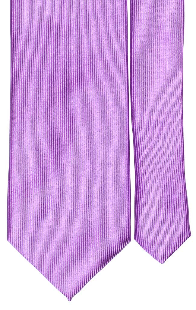Cravatta di Seta Viola con Riga Verticale Tono su Tono Tinta Unita Made in Italy Graffeo Cravatte Pala