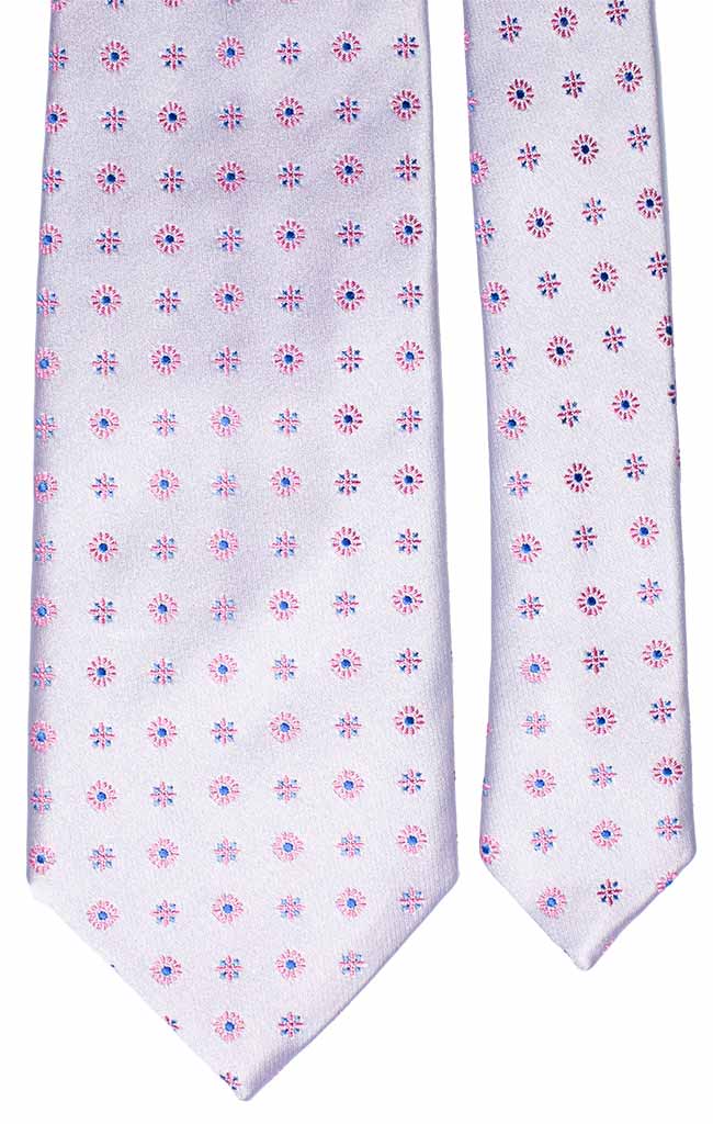 Cravatta di Seta color Ghiaccio a Fantasia Rosa Celeste Made in Italy graffeo Cravatte Pala
