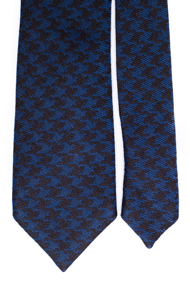 Cravatta in Lana Seta Pied de Poule Bluette Blu Made in Italy Graffeo Cravatte Pala