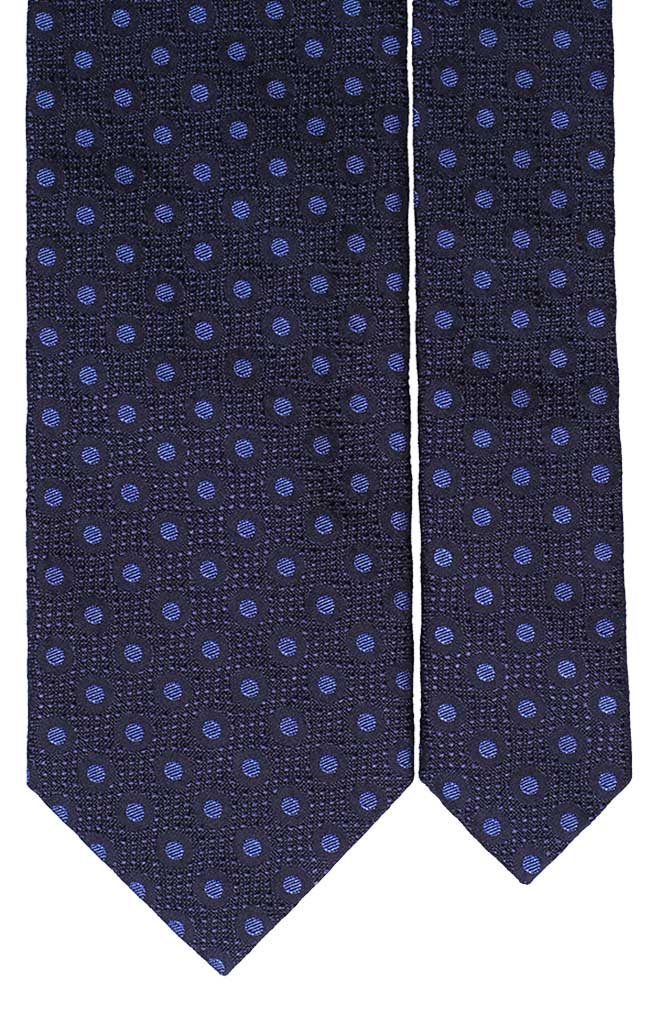 Cravatta in Seta Cotone Blu a Pois Tono su Tono Bluette Made in Italy Graffeo Cravatte Pala