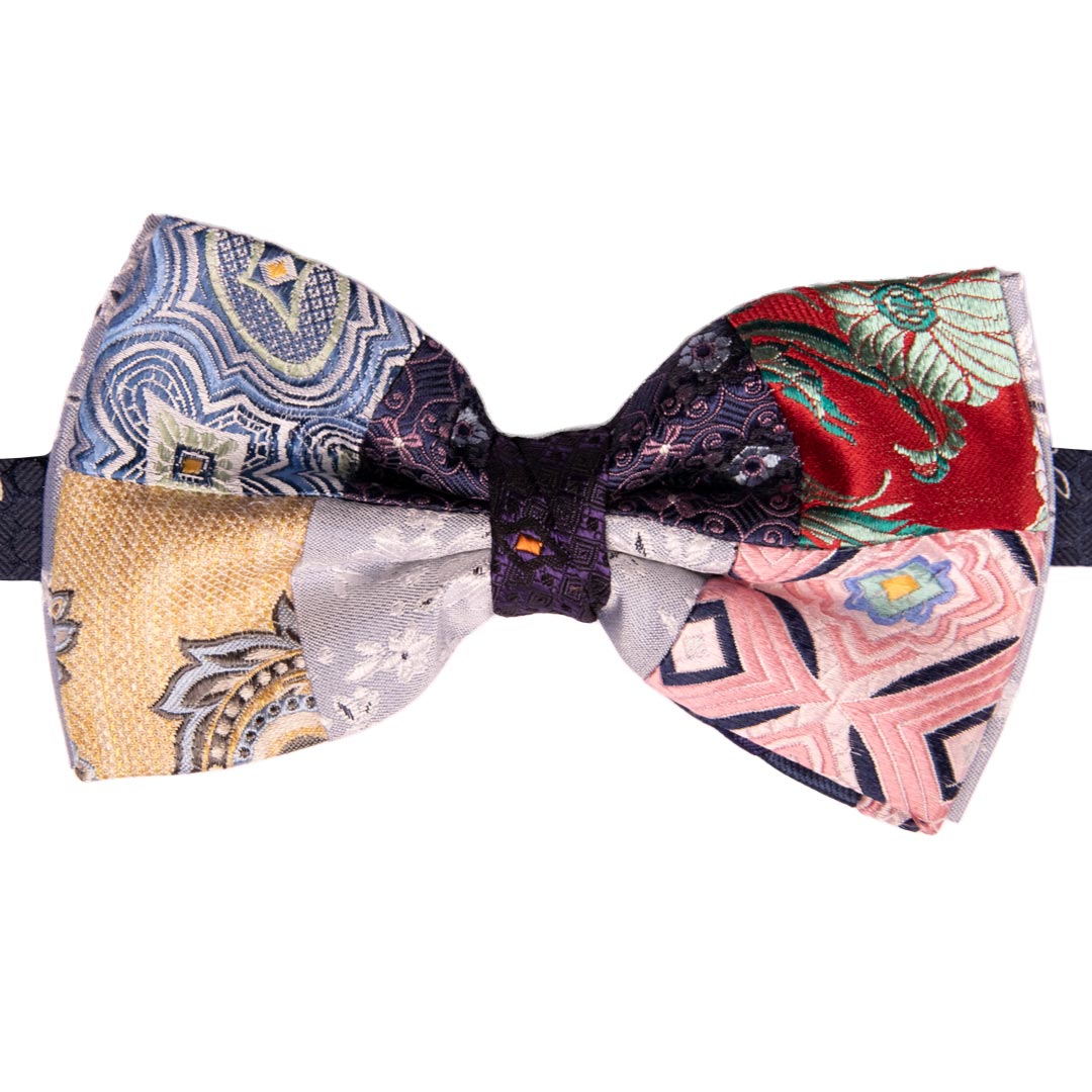 Papillon Uomo Patchwork di Seta Fantasia Multicolor Made in Italy Graffeo Cravatte