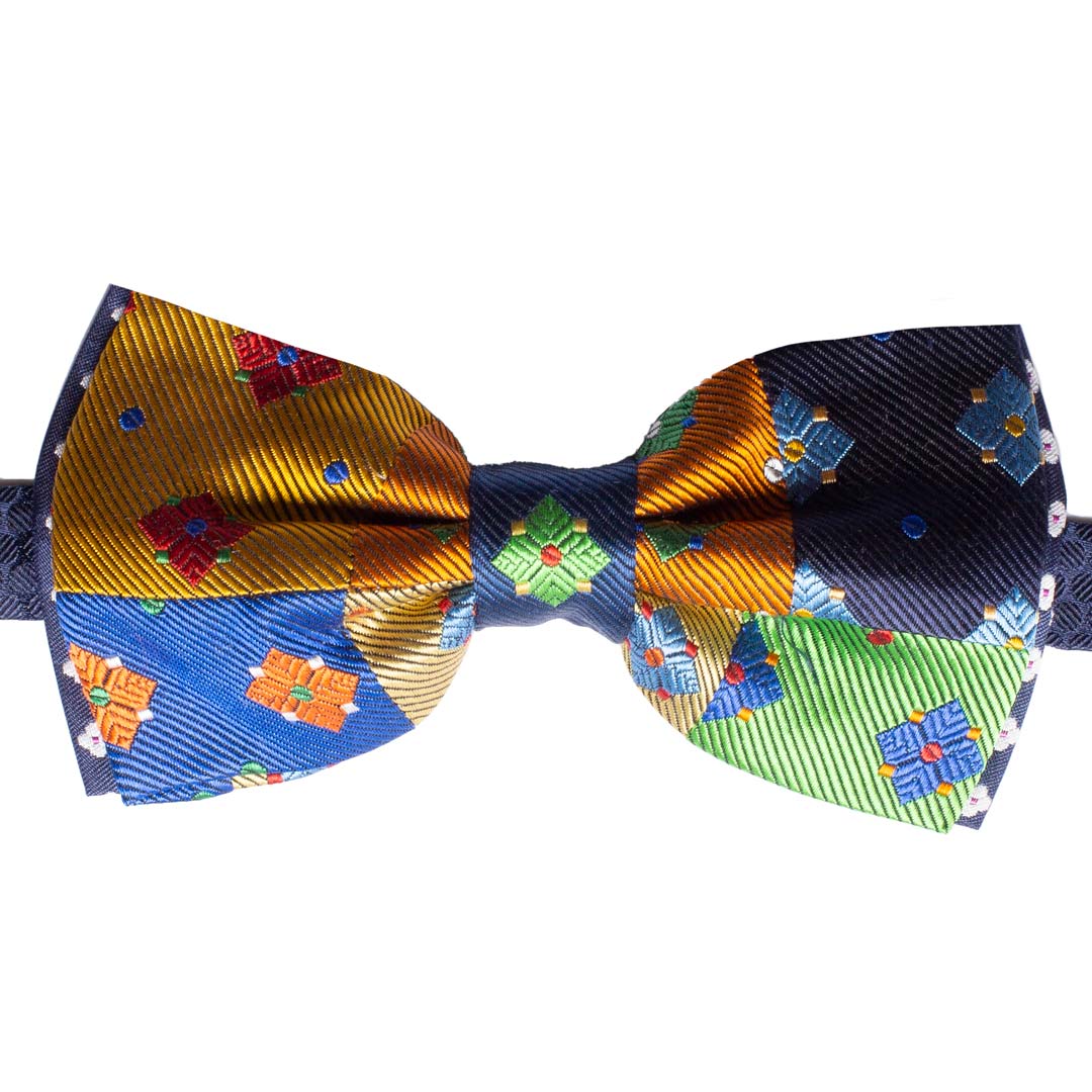 Papillon Uomo Patchwork di Seta Fantasia Multicolor Made in Italy graffeo Cravatte