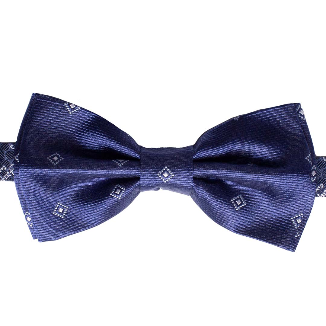 Papillon Uomo da Cerimonia di Seta Blu Navy Fantasia Bianca Made in Italy Graffeo Cravatte