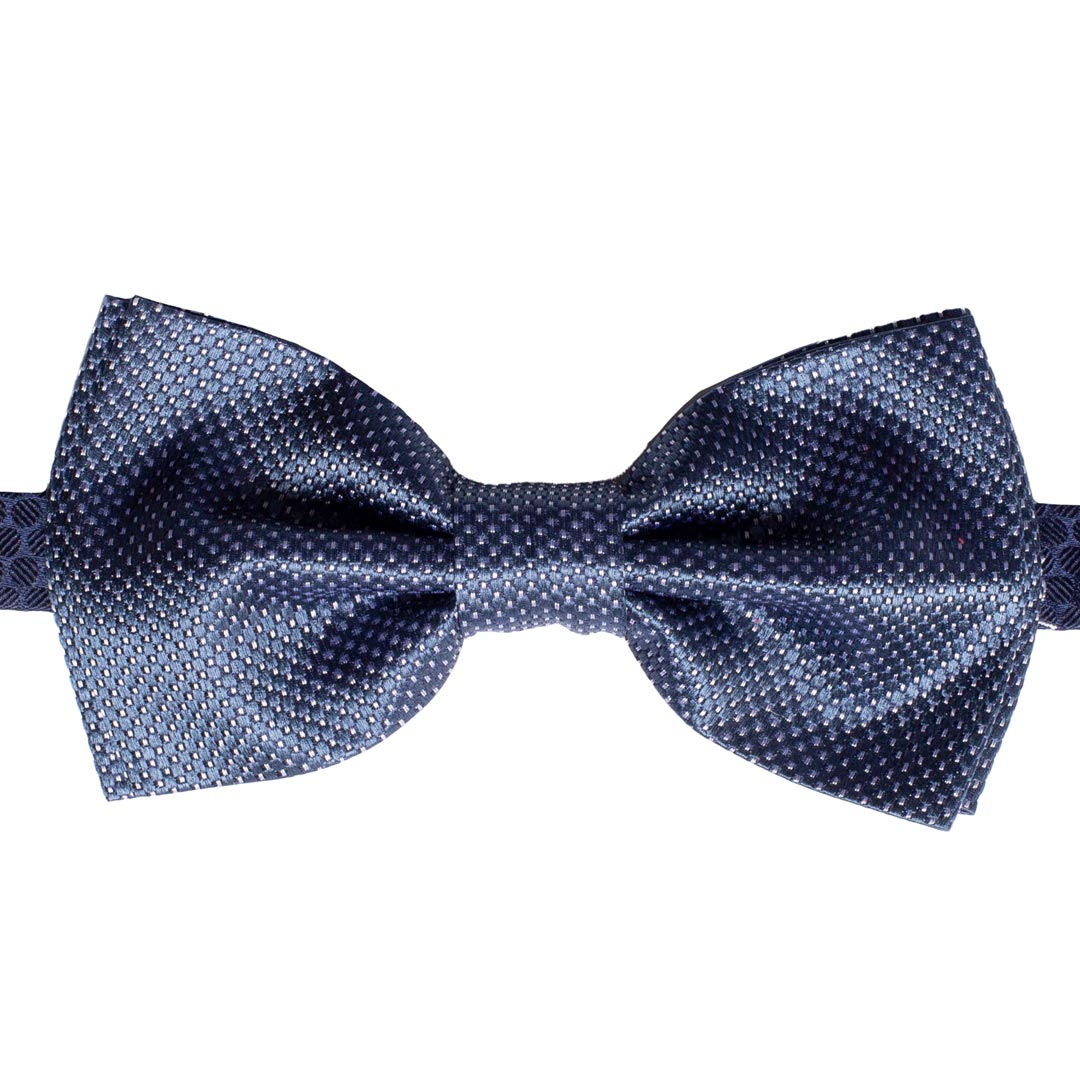 Papillon Uomo da Cerimonia di Seta Blu Navy Punto a Spillo Bianco Made in Italy Graffeo Cravatte