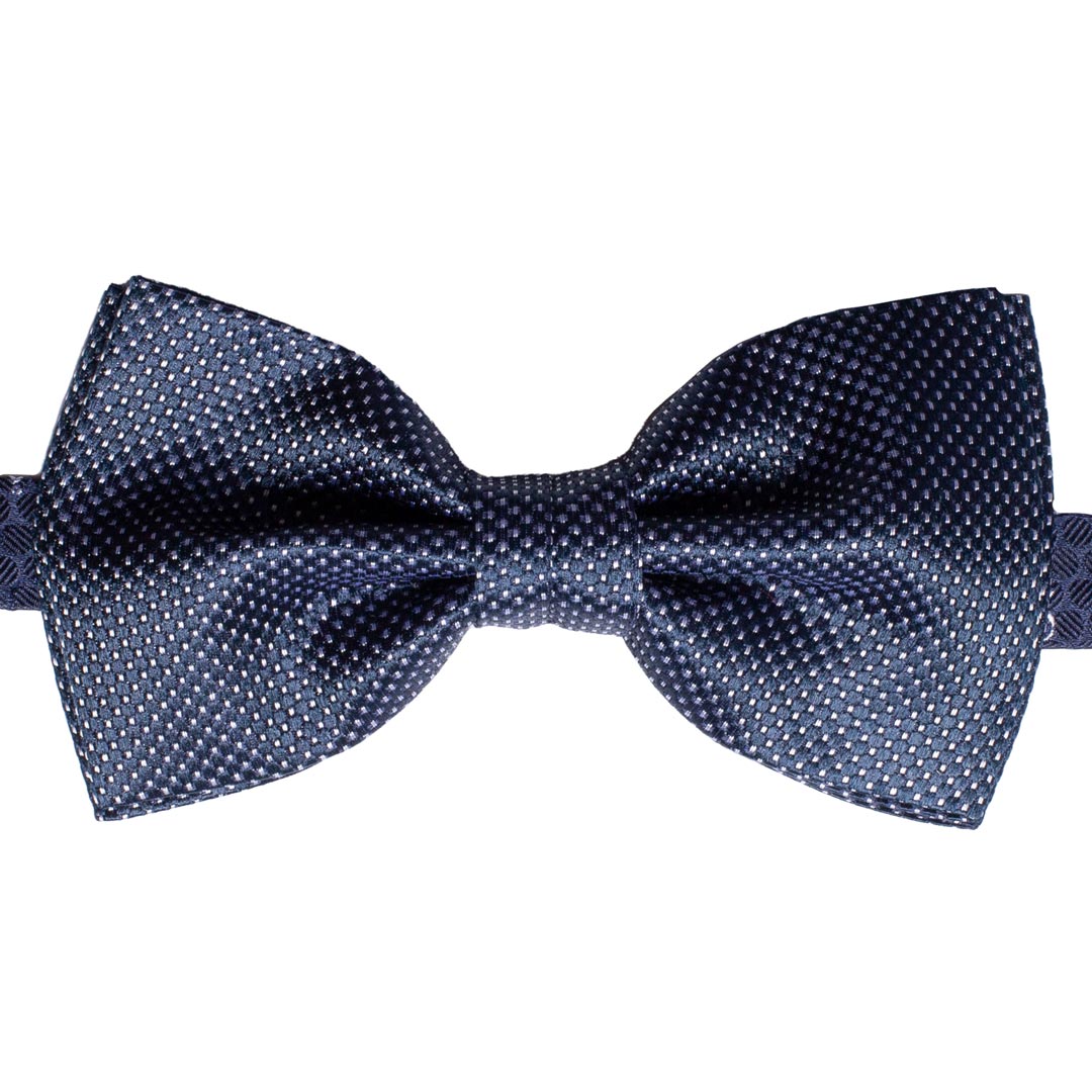 Papillon Uomo da Cerimonia di Seta Blu Punto a Spillo Bianco Made in Italy graffeo Cravatte