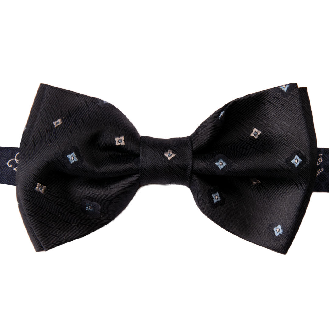 Papillon Uomo di Seta Blu Fantasia Celeste Grigio Argento Made in italy Graffeo Cravatte