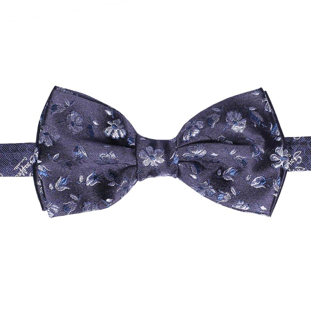 Papillon Uomo di Seta Blu a Fiori Bluette Celeste Made in Italy Graffeo Cravatte