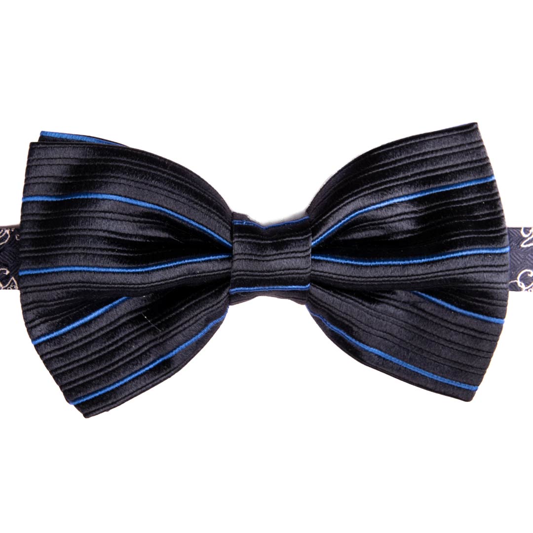 Papillon Uomo di Seta Blu Righe Bluette Made in Italy Graffeo Cravatte