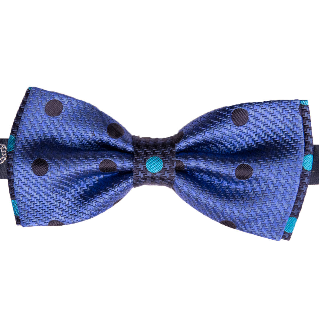 Papillon Uomo di Seta Bluette a Pois Blu Celeste Made in Italy Graffeo Cravatte
