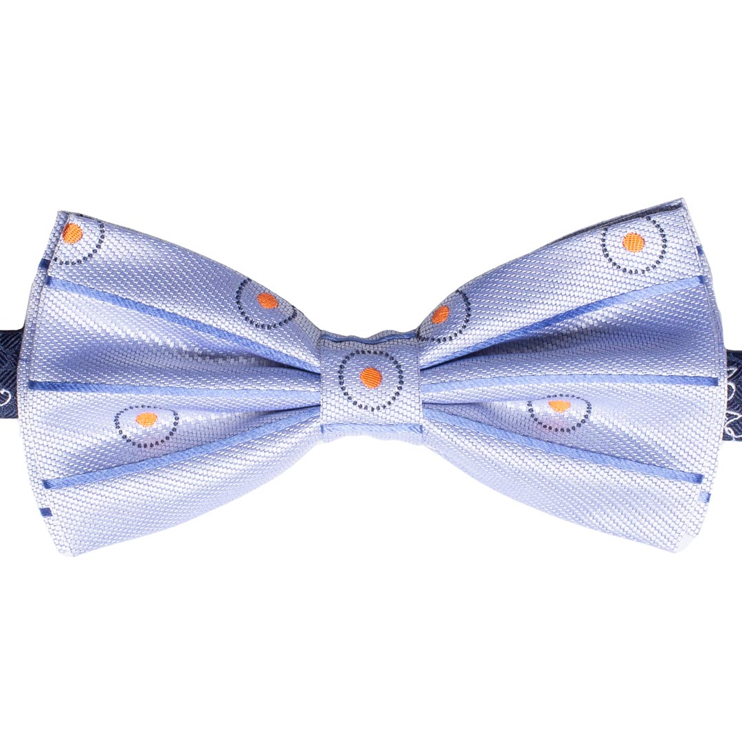 Papillon Uomo di Seta Grigio Argento Celeste Fantasia Blu Arancione Made in Italy Graffeo Cravatte
