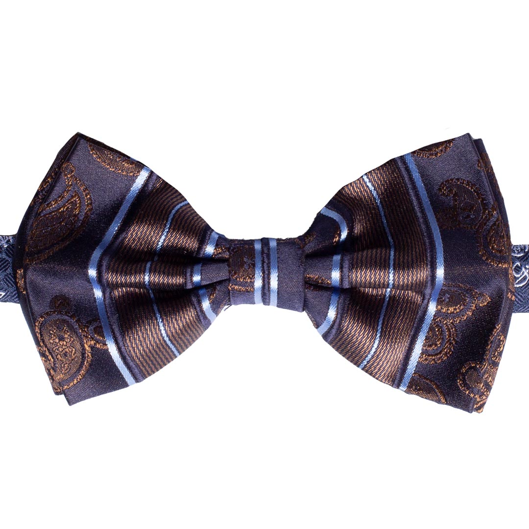 Papillon Uomo di Seta Jaspé Blu Marrone Celeste Made in Italy Graffeo Cravatte