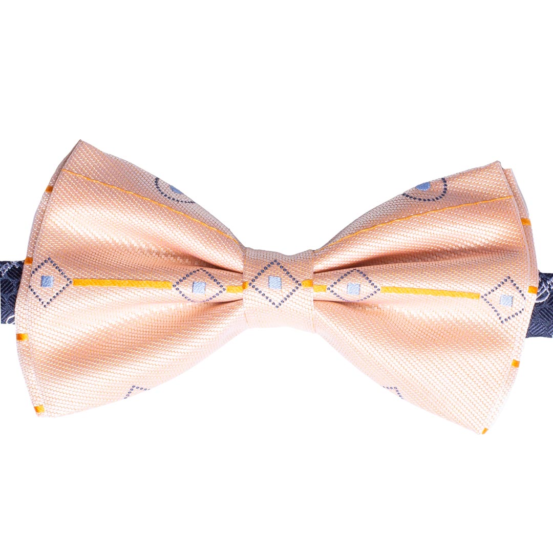Papillon Uomo di Seta Rosa Salmone Fantasia Blu Celeste Made in Italy Graffeo Cravatte
