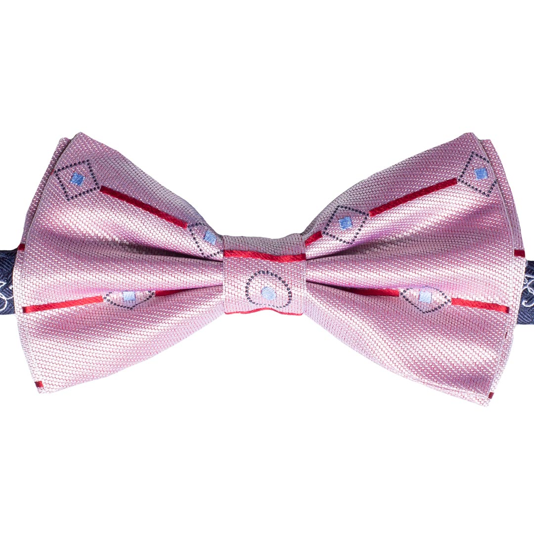 Papillon Uomo di Seta Rosa Fantasia Blu Celeste Made in Italy graffeo Cravatte