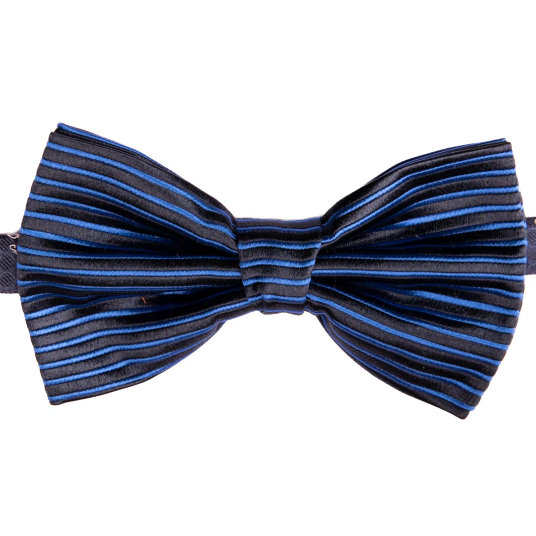 Papillon Uomo di Seta Righe Blu Bluette Made in Italy Graffeo Cravatte