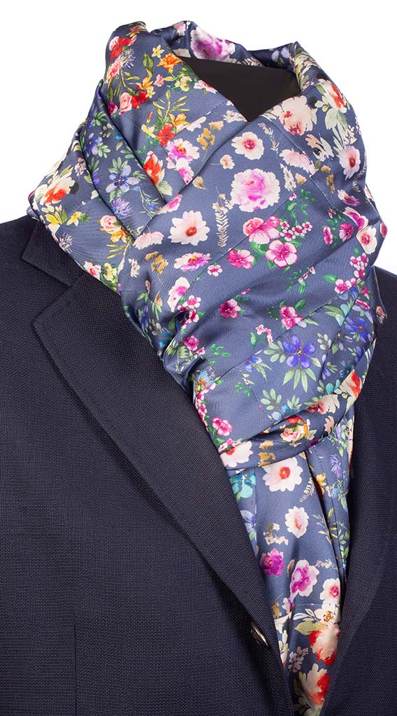 Sciarpa di Seta Avion Patchwork Fantasia Floreale Multicolor Made in Italy Graffeo Cravatte